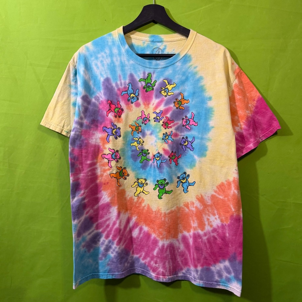 Grateful Dancing Bears Tie Dye T-Shirt Mens Medium 2021 Spiral Graphic Tee